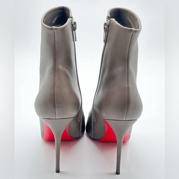 Christian Louboutin Calamijane 100 Mastic Leather Pointed Toe Ankle Booty EU38.5 - Picture 3 of 13